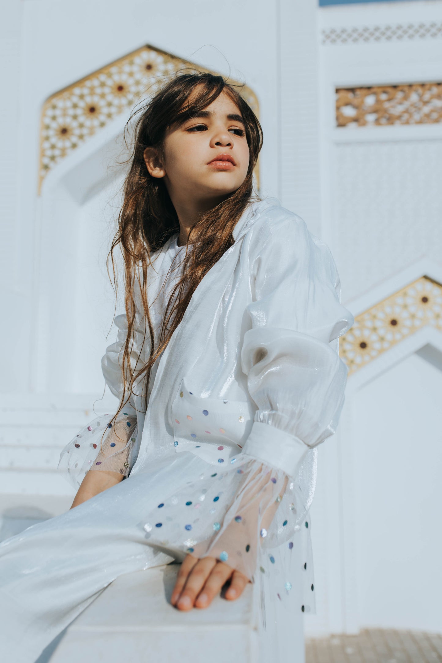 Dots White Kaftan