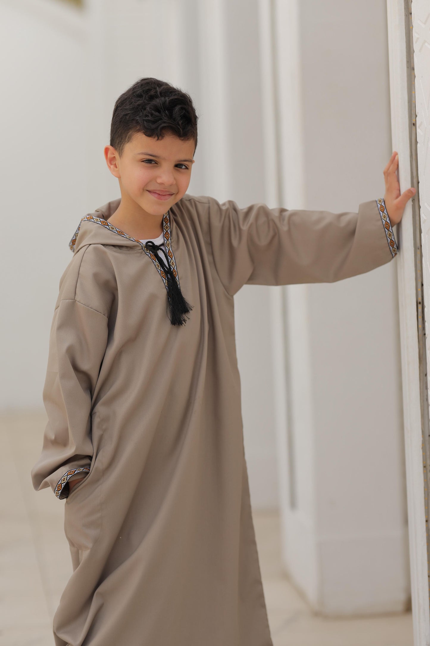 Beige Moroccan Boy's Jilbab