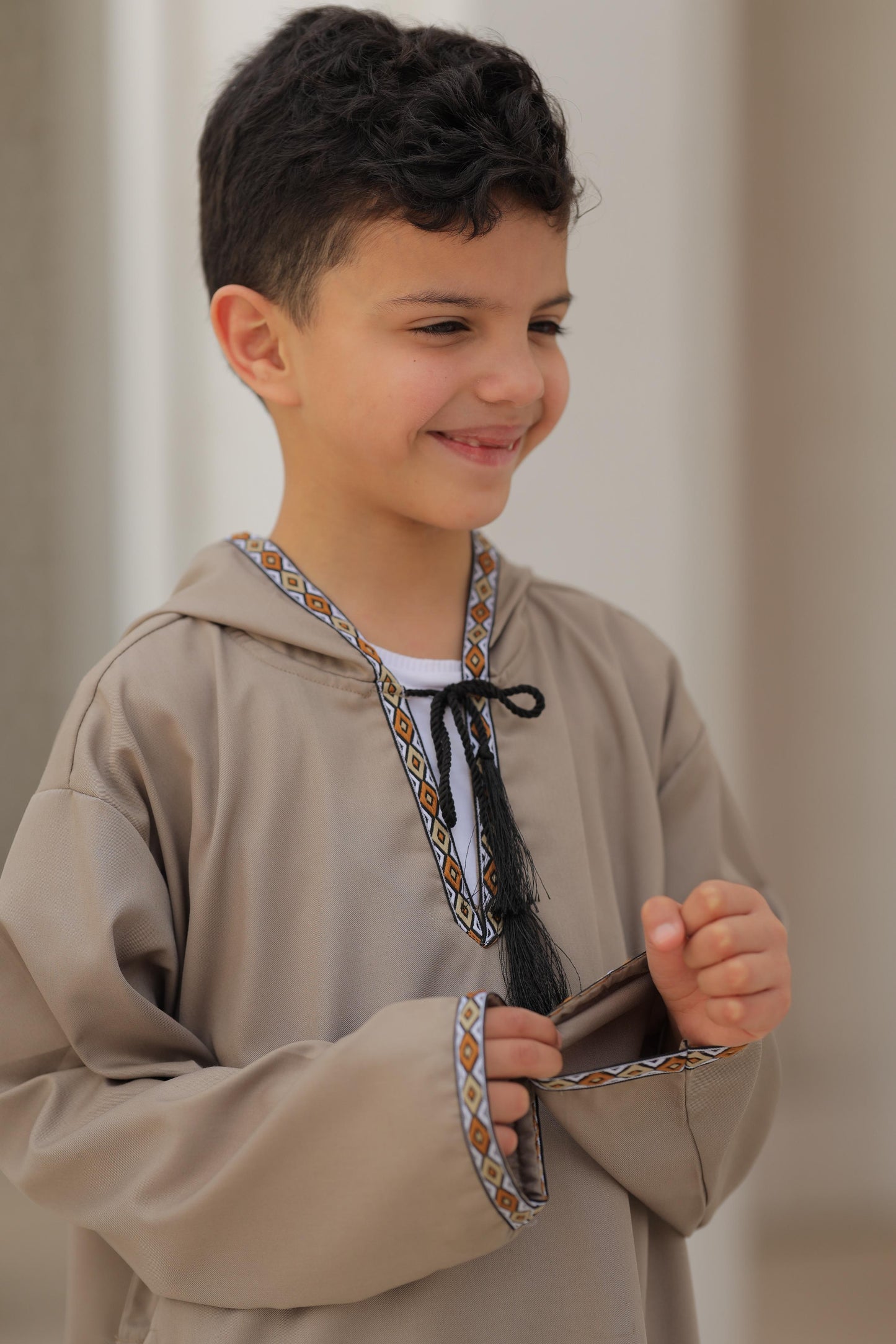 Beige Moroccan Boy's Jilbab