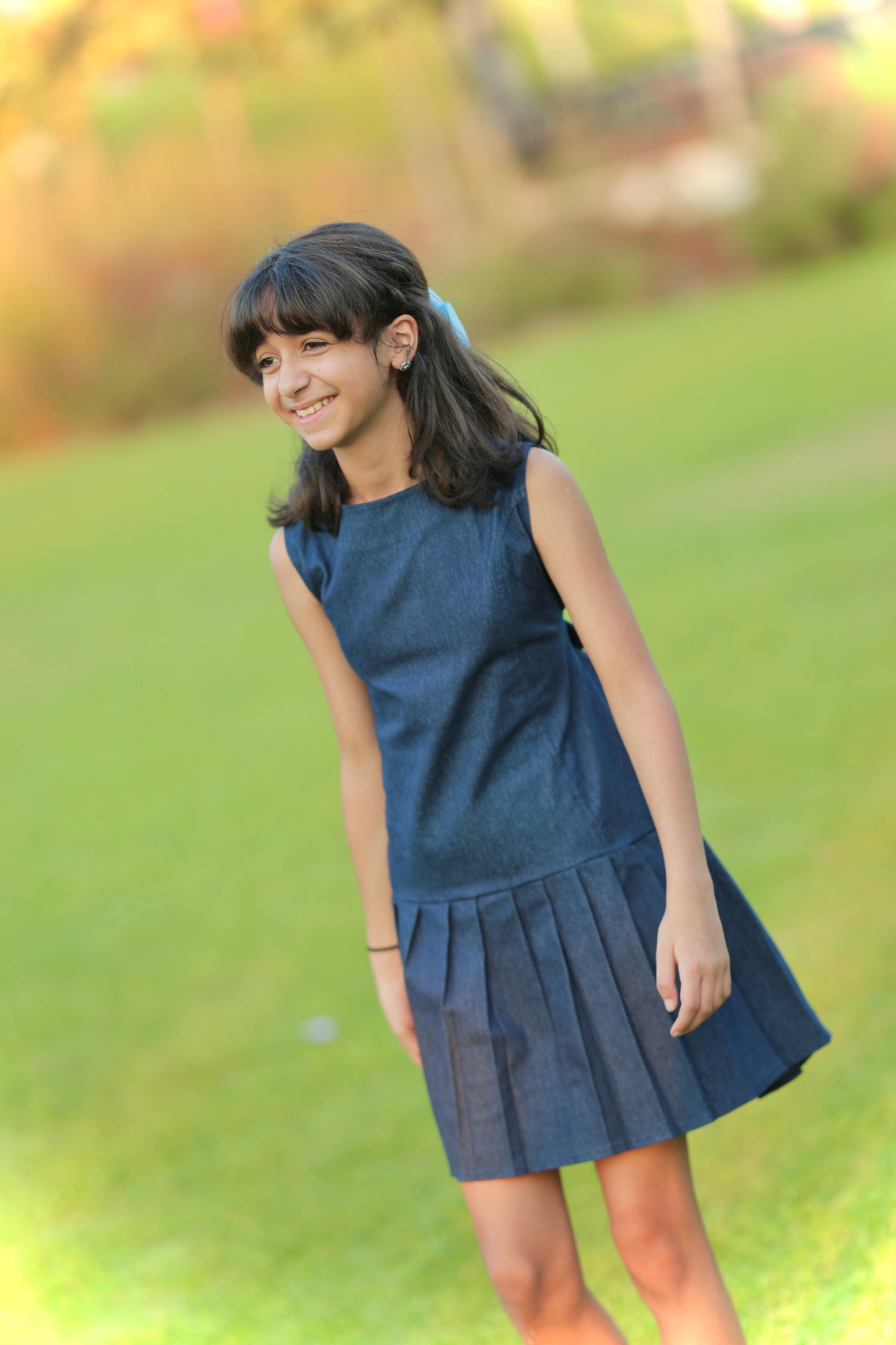 Ribbon Denim Dress